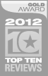 Top10Reviews.com Gold Award 2012